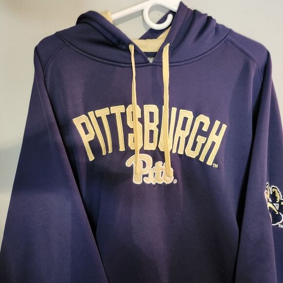 Men's Pitt Panthers Pullover Hoodie XL Navy - Picture 3 of 7